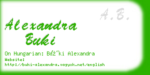 alexandra buki business card